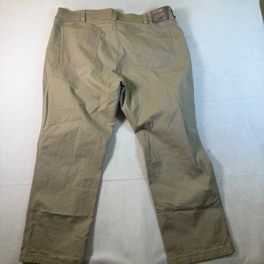 Duluth Trading Co Flex Fire Hose Relaxed‎ Fit Work Pants Tan 42x30 Mens Canvas